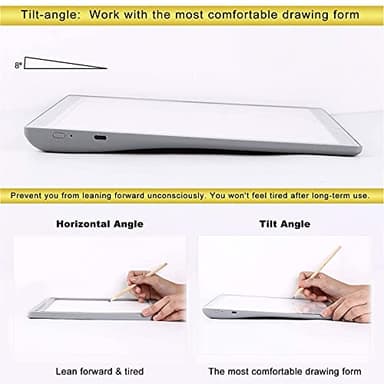 TOHETO Portable A4 Tracing LED Copy Board with Carry Bag, Cordless Battery Powered 5 Levels Brightness Light Box Rechargeable Light Board for Weeding Vinyl X-ray Viewing Diamond Painting (Grey) - Image 2