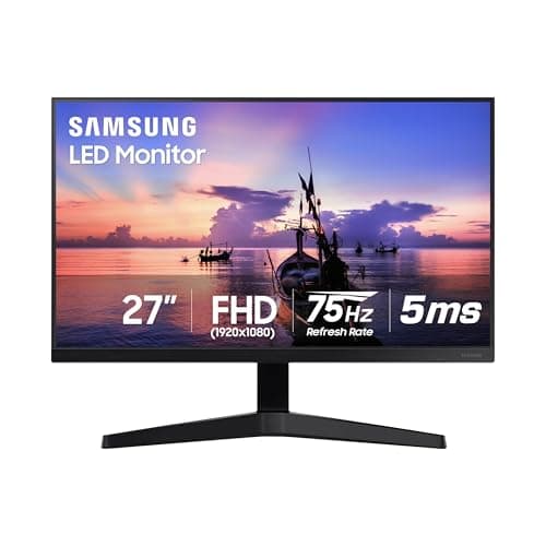 Samsung 27' T35F Series FHD 1080p Computer Monitor, 75Hz, IPS Panel, HDMI, VGA (D-Sub), AMD FreeSync, Wall Mountable, Game Mode, 3-Sided Border-Less, Eye Care, LF27T350FHNXZA - Image 1