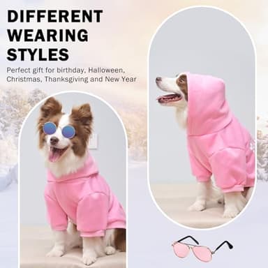 SCENEREAL Security Dog Hoodie Sweater for Large Medium Small Dogs, Embroidered Dog Clothes with Hat Pockets and Leash Hole, Soft Warm Fleece Pets Cold Weather Halloween Costumes for Boys Girls - Image 2