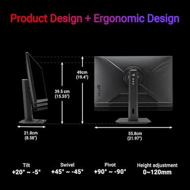 ASUS ROG Strix 24.5” 1080P USB-C HDR Gaming Monitor (XG259CS) - Full HD, 180Hz, 1ms, Fast IPS, Extreme Low Motion Blur Sync, G-SYNC Compatible, Tripod Socket, DisplayWidget, AI Gaming, 3 yr Warranty - Image 6
