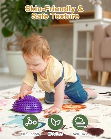 TINYHARBO Premium Foam Baby Play Mat 71" x 59" – Removable & Machine Washable Cover, Extra Thick Padding Playpen Mat, Non-Slip Crawling Mat, Easy to Clean for Infants, Toddlers & Babies - Image 6