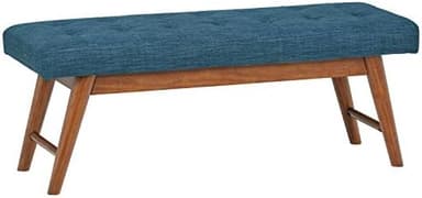 Amazon Basics Modern Haraden Upholstered Button-Tufted Bench, Blue, 16 x 44 x 17 in - Image 3