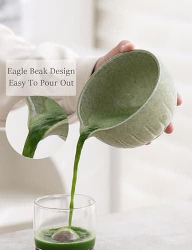 TANG PIN Matcha Set - Match Bowl with Spout and Whisk, 15 OZ, Matcha Scoop | Matcha Whisk Stand (Chasen Holder) - 4pc Perfect Matcha Kit for Matcha Tea Ceremony (Mottled Green) - Image 5