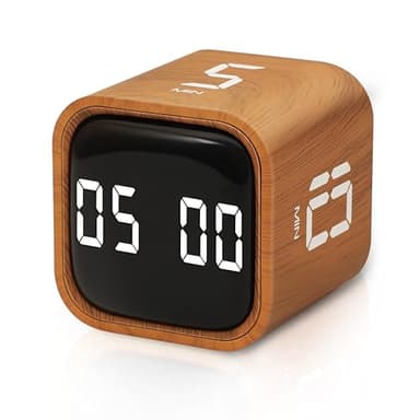 VEWINGL Cube Productivity Timer, 5/10/30/60 Min Presets + Custom Countdown, Silent/Vibrate/Sound Alarm, Pause & Resume, Desk Timer for Work, Study, Tasks, Kitchen - Image 1