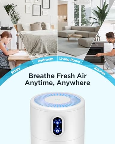 MOOKA Air Purifiers for Home Large Room up to 1076 ft², H13 True HEPA Air Filter Cleaner, Odor Eliminator, Remove Smoke Dust Pollen Pet Dander, Night Light(Available for California) - Image 7