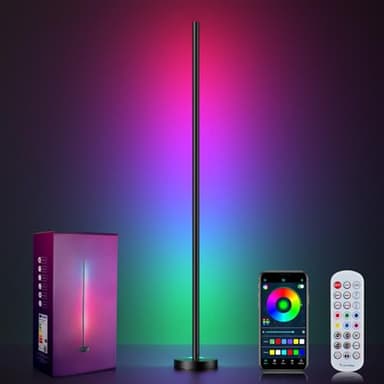 Corner Floor Lamp, LED Corner Lamp with App and Remote Control, RGBICW 16 Million DIY Colors & 68+ Scene, Music Sync, Color Changing Smart Ambient Light for Living Rooms, Bedrooms, and Gaming Rooms - Image 1