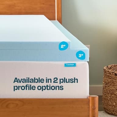LINENSPA Memory Foam Mattress Topper - 3 Inch Gel Infused Memory Foam - Plush Feel - Cooling and Pressure Relieving - CertiPUR Certified - Dorm Room Essentials - Twin XL Size - Image 4