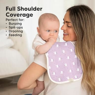 5-Pack Muslin Burp Cloths Baby Boy, Girl - Very Absorbent Baby Burp Cloth Rags, 8-Layers Viscose Derived from Bamboo Cotton Muslin Towel, Super Soft Spit Up Rags, No Shrink Washcloths (Lunaris) - Image 3