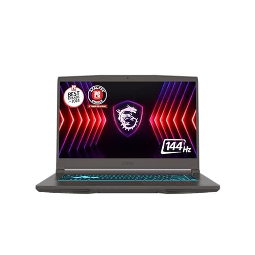 MSI Thin 15 15.6” 144Hz FHD Gaming Laptop: Intel Core i7-13620H, NVIDIA Geforce RTX 4050, 16GB DDR4, 512GB NVMe SSD, WiFi 6E, Win 11: Black B13VE-2678US - Image 1