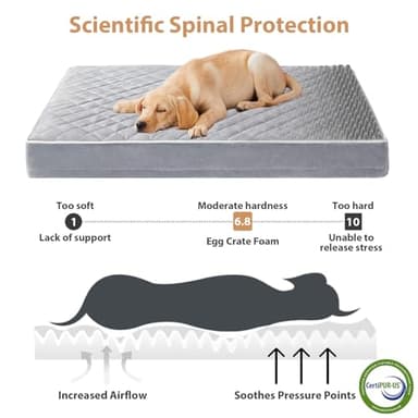 WNPETHOME Orthopedic XXL Dog Beds Large Sized Dog, Waterproof Extra Large Dogs Bed with Removable Washable Cover, Multi-Needle Quilting Dogs Crate Bed - Image 3