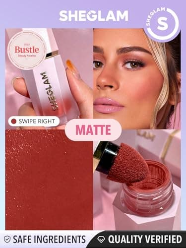 SHEGLAM Color Bloom Liquid Blush Makeup for Cheeks Matte Finish - Swipe Right - Image 3