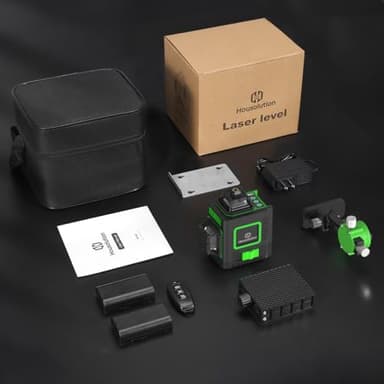Housolution Laser Level, 3x360° 3D Cross Line Laser for Construction and Picture Hanging, 12 Green Lasers with Self-leveling, 130Ft Level Tool with 10000mAh Battery, Type-C, 4 Adjustable Brightness - Image 9