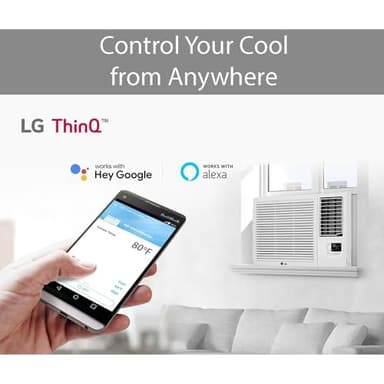 LG R-LW1223ERSM-BG-W20 12,200 BTU Smart Wi-Fi Enabled Window Air Conditioner (Renewed) Bundle with 3 YR CPS Enhanced Protection Pack - Image 5