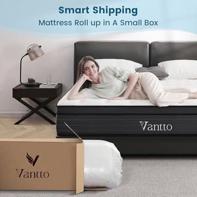 Vantto King Size Mattress, 12 Inch Hybrid Memory Foam Mattress with Pocket Springs for Motion Isolation Pressure Relief, CertiPUR-US - Image 3