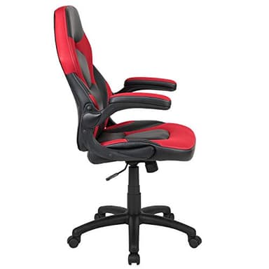 Flash Furniture X10 High-Back LeatherSoft Racing Style Gaming Chair with Flip-Up Arms, Ergonomic Padded Swivel Computer Chair, Red/Black - Image 6