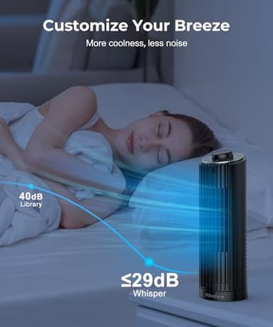 Abolee Tower Fan, 23ft/s Desk Fan, 70° Oscillating Table Fan for Bedroom, Standing Table Fan with 3 Modes, 2024 New 13 Inch Bladeless fan for Bedroom, Home,Office - Image 5