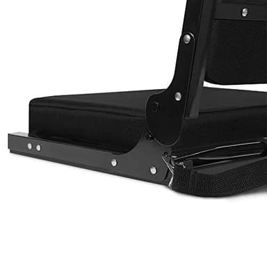 Jauntis Stadium Seats for Bleachers with Ultra Padded Comfy Foam Cushion, Wide Portable Stadium Chairs with Back Support and Shoulder Strap, 1 Pack, Black - Image 4