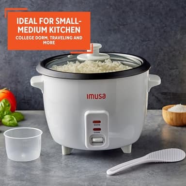 IMUSA USA GAU-00011 Electric Nonstick Rice Cooker 3-Cup (Uncooked) 6-Cup (Cooked), White - Image 7