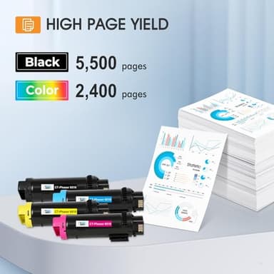 Phaser 6510 Toner Cartridge Compatible for Xerox Phaser 6510 for 6515 6510DNI 6510DN 6510N 6510DNM WorkCentre 6515DNI 6515DN 6515DNM 6515N Printer Extra High Capacity 4 Color Set - Image 3