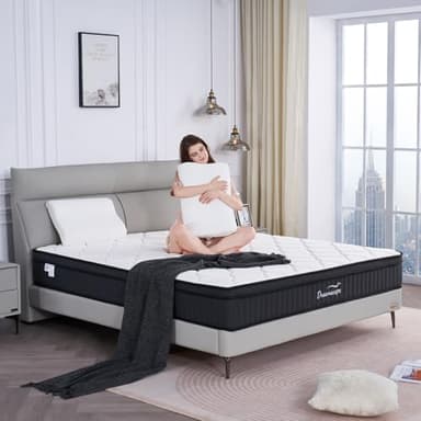 Dreamscape Full Size Mattress, 12 Inch Full Mattress in a Box, Memory Foam Hybrid Matress with Individual Pocket Spring for Motion Isolation, Pressure Relief, Medium Firm Feel, CertiPUR-US - Image 1