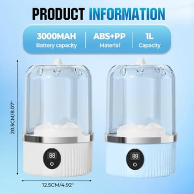 Portable Automatic Mini Washing Machine, 2025 New Portable Rechargeable Mini Ultrasonic Washing Machine for Underwear, Compact Travel Laundry for Apartment, Dorm, RV, Camping, White (White) - Image 5