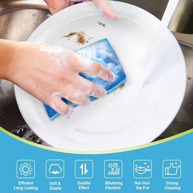 AIDEA Non Scratch Scrub Sponge, 24Count, Sponges for Dishes, Sponges Kitchen, Cleaning Sponge, Cleans Fast Without Scratching, Stands Up to Stuck-on Grime, Cleaning Power for Everyday Jobs - Image 2