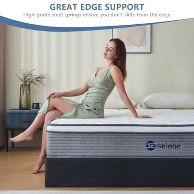 Selene Bedding Full Size Mattresses, 10 Inch Mattress Full with Pocket Spring and Memory Foam for Pressure Relief, Motion Isolation, Edge Support, Medium Firm Mattress in a Box, CertiPUR-US, Grey - Image 6