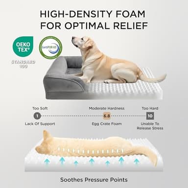 Bedsure XXL Orthopedic Dog Bed for Extra Large Dogs - Washable Giant Dog Cat Bed Waterproof, Comfort Dogs Couch Sofa with Washable Removable Cover, Pet Bed with Nonskid Bottom, Grey, 52" - Image 3