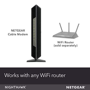 NETGEAR Nighthawk Cable Modem CM1200 - Compatible with All Cable Providers Including Xfinity by Comcast, Spectrum, Cox | for Cable Plans Up to 2 Gigabits | 4 x 1G Ethernet Ports | DOCSIS 3.1, Black - Image 2