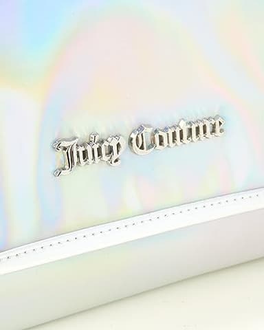 Juicy Couture Iridescent Makeup Bag Cosmetics Organizer Travel Essentials Hanging Hook Iridescent Silver Trim - Image 3