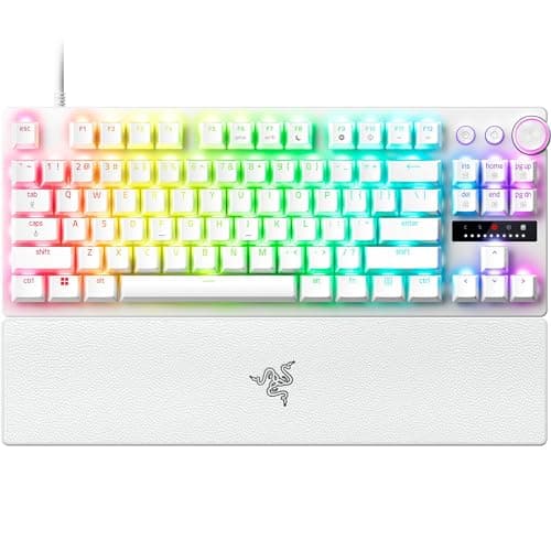 Razer - Huntsman V3 Pro TKL Wired Analog Optical Esports Keyboard with with Snap Tap Mode Rapid Trigger and Adjustable Actuation - White - Image 1