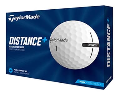 TaylorMade Distance+ Golf Balls, High-Velocity Performance, React Speed Core, Extended Flight Dimple Pattern, 12 Count, White - Image 2