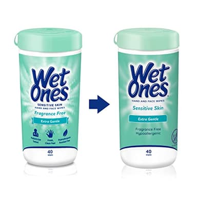 Wet Ones Hand and Face Wipes, Sensitive Skin Wipes | Unscented Wipes, Hand and Face Wipes Sensitive Skin, Wet Ones Sensitive Skin Wipes, 40 ct. Canister (6 pack) - Image 2