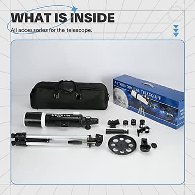 Telescope for Adults & Beginner Astronomers - 80mm Aperture 600mm Fully Multi-Coated High Transmission Coatings with AZ Mount Tripod Phone Adapter, Carrying Bag, Wireless Control. - Image 7