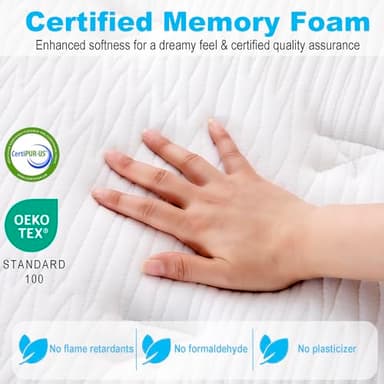 Planet Sleepings 10 Inch Twin Hybrid Mattress for Cool Sleep Gel Memory Foam Medium Firm Feel Zoned Pressure Relief Certified Safe Foams Removable Cover Bed in A Box - Image 4