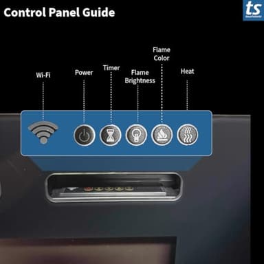 Touchstone Smart Electric Fireplace-The Sideline 84" Wide-in Wall Recessed - 30 Realistic Ember Color/Flame Options - 1,500W Heater w/Thermostat - Log & Crystal Hearth Options - Alexa/WiFi Enabled - Image 10