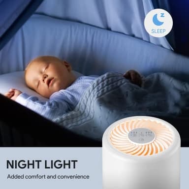 FULMINARE Air Purifiers for Bedroom H13 True HEPA Air Filter Quiet Air Cleaner With Night Light Portable Small Air Purifier for Home, Office, Living Room (White 2 Pack) - Image 7