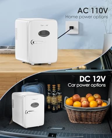 CUTIEWORLD Skincare Fridge - 4L Makeup Fridge for Refrigerating Makeup, Skincare and Food, Mini Fridge for Bedroom, Office and Car, Cooler and Warmer, Beverage Cooler, Pearly White - Image 4