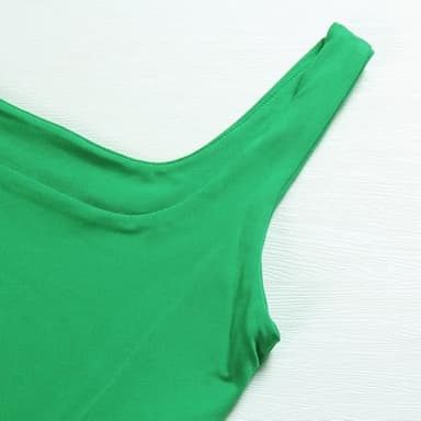 Artfish Women's Sleeveless Strappy Tank Square Neck Double Layer Workout Fitness Casual Basic Crop Tops - Image 3