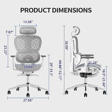 PatioMage Ergonomic Mesh Office Chair with 3D Adjustable Armrest,High Back Desk Computer Chair Ergo3d Ergonomic with Wheels for Home & Office - Image 3