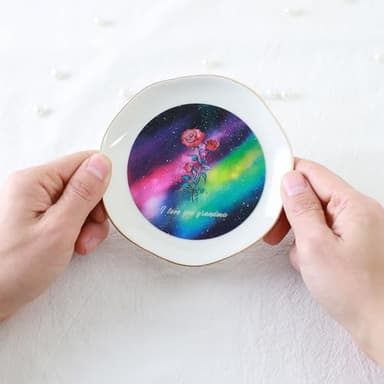 HOME SMILE Mother's Day Gifts for Nana From Grandkids Unique - I Love You Grandma Jewelry Ring Dish Tray with Dynamic Pattern Shifts for Grandmother - Image 6