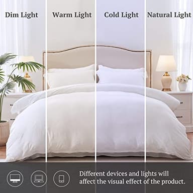MILDLY Super Soft Duvet Cover 2pcs - 100% Washed Microfiber Bright White Comforter Cover Set with Zipper Closure & Corner Ties (No Comforter) - Image 4