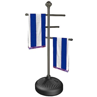Hestiasko Pool Towel Rack Outdoor, 59" Metal Outdoor Towel Rack for Hot Tub with 3 Adjustable Bars, Patio & Hot Tub Accessories for Adults, Upscale Pool Towel Holder - Gray - Image 1