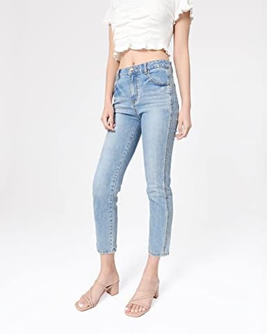 Shoe'N Tale Strappy Heels For Women Low Chunky Block Heel Heeled Sandals Square Open Toe Slip On Slides Mules(6,Nude) - Image 5