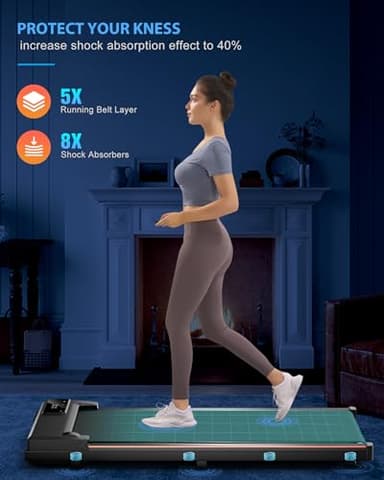 340lb Capacity Walking Pad Treadmill with 12% Incline, Big LED Display Under Desk Treadmill Support Full Manual/3-Preset Countdown/App Mode (No Handrail-12% Incline) - Image 7