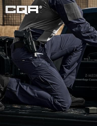 CQR Men's Tactical Pants, Water Resistant Ripstop Cargo Pants, Lightweight EDC Work Hiking Pants, Outdoor Apparel, Raider Mag Pocket Police Navy, 34W x 32L - Image 4