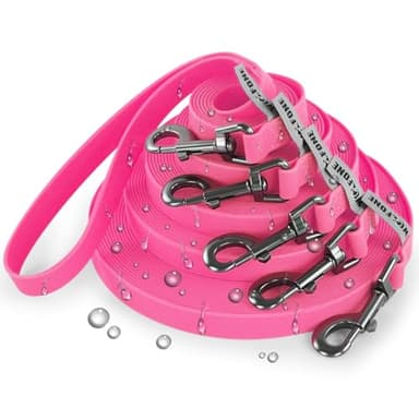 Wolfone 40ft Pink Long Leash - Waterproof Training Dog Leash for Recall, Swimming, Camping, Beach, Hunting, Walking - Image 2