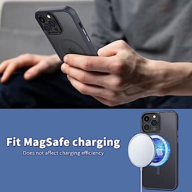 CACOE Magnetic Case for iPhone 13 Pro Max 6.7 inch-Compatible with MagSafe & Magnetic Car Phone Mount,TPU Thin Phone Cases Cover Protective Shockproof Anti-Fingerprint(Dark Blue) - Image 8