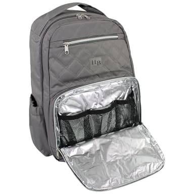 Hudson Baby Unisex Baby Premium Diaper Bag Backpack and Changing Pad, Charcoal, One Size - Image 3