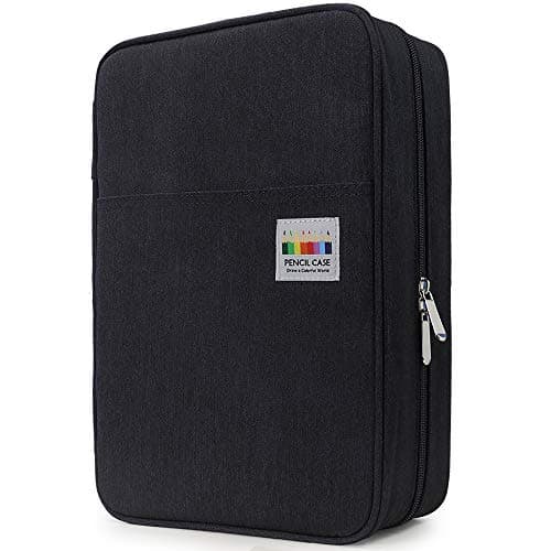 YOUSHARES Big Capacity Colored Pencil Case - 300 Slots large Pen Case Organizer with Multilayer Holder for Prismacolor Colored Pencils & Gel Pen (Black) - Image 1